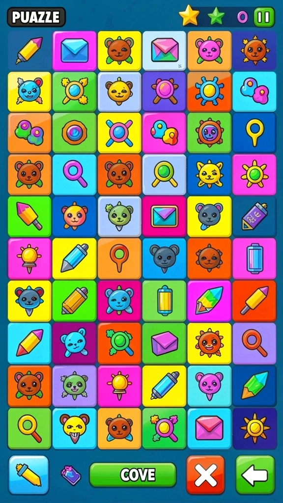 Screenshot ini menunjukkan level baru yang penuh warna dan menantang.