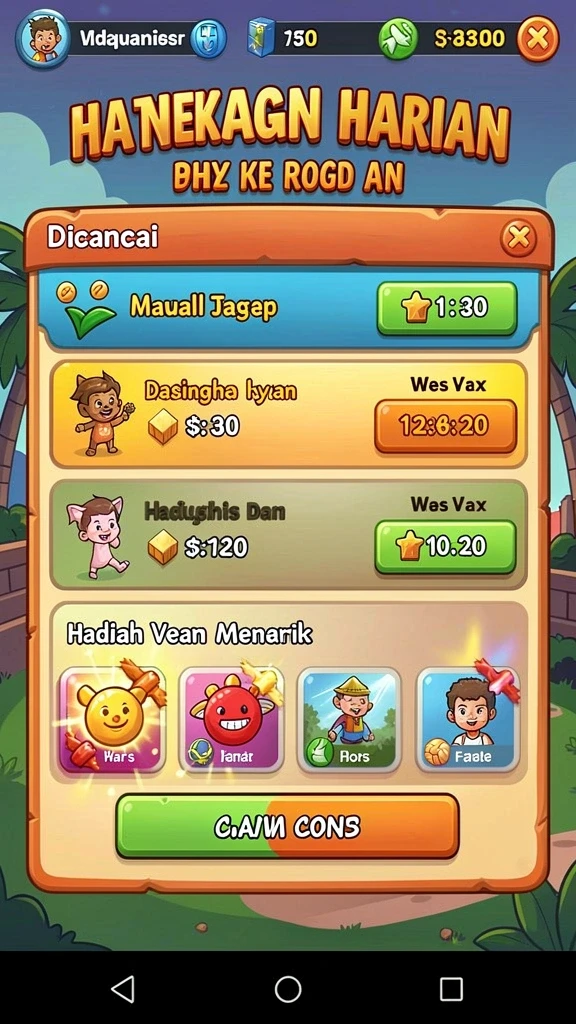 Bonus harian yang menggugah selera pemain.