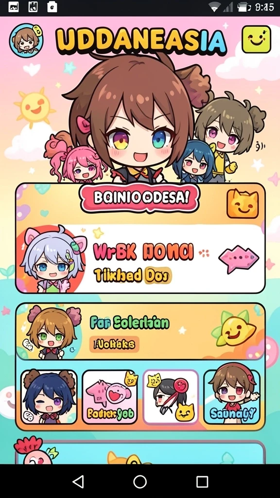 Tampilan awal game dengan karakter utama yang menarik.