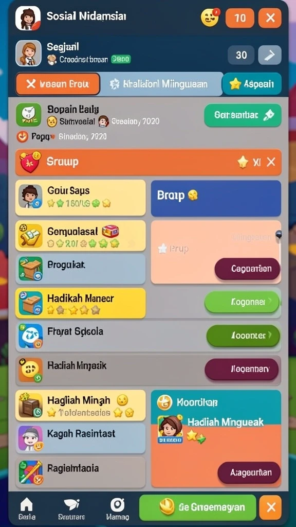 Tantangan baru yang menanti di setiap level permainan.