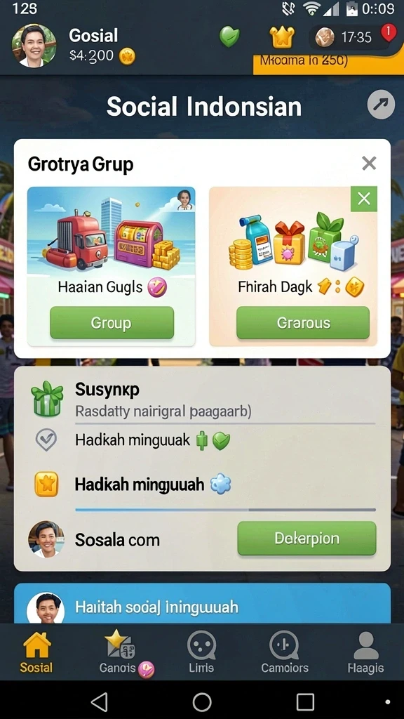 Tampilan karakter yang memukau dan berwarna.