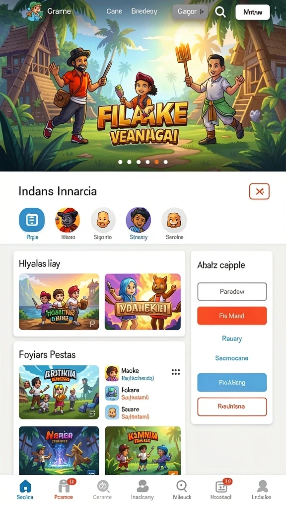 Tampilan awal game dengan karakter utama.